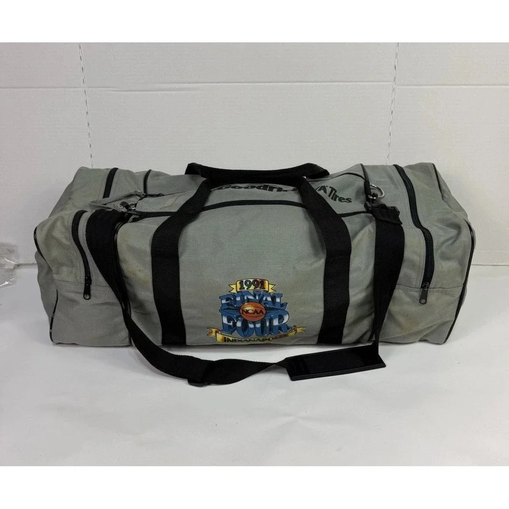 Vtg BF Goodrich 1991 FINAL FOUR INDIANAPOLIS Duffel Bag Gray Canvas Carry On